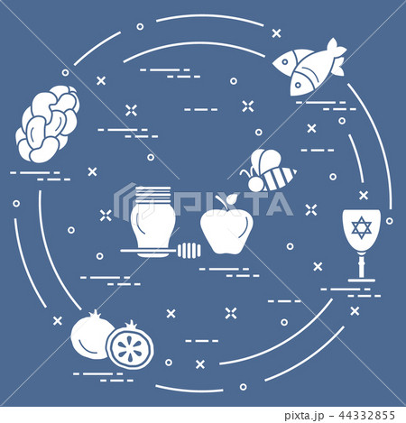 Jewish traditional treats and symbols 44332855