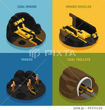 Coal Mining Isometric Design Concept Coal Mining Isometric Design Concept 44333126