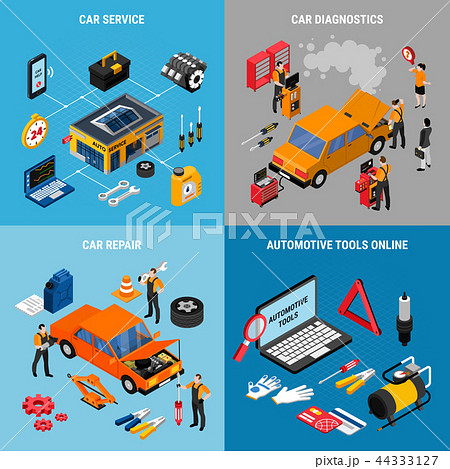 Car Service Concept Icona Set Car Service Concept Icona Set 44333127