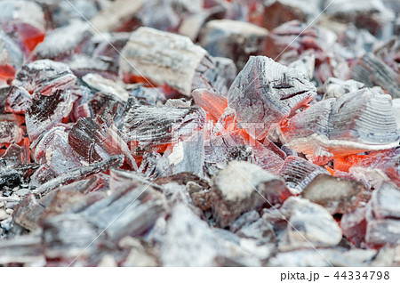 Hot charcoal close up for barbeque outdoors 44334798