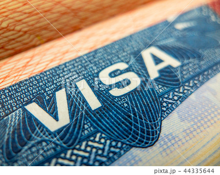 United States of America visa stamp in the passport United States of America visa stamp in the passport 44335644