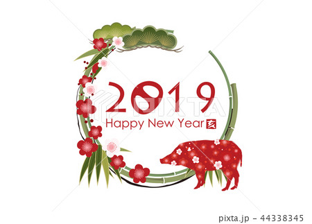 松竹梅(2019年年賀状) 松竹梅(2019年年賀状) 44338345
