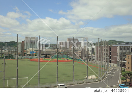 a View through tram window of the country side 44338904