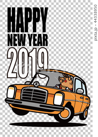 New Year's card with a new year 2019 44338950