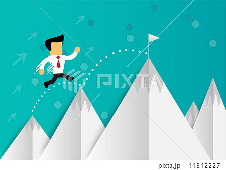 cartoon businessman startup and success cartoon businessman startup and success 44342227