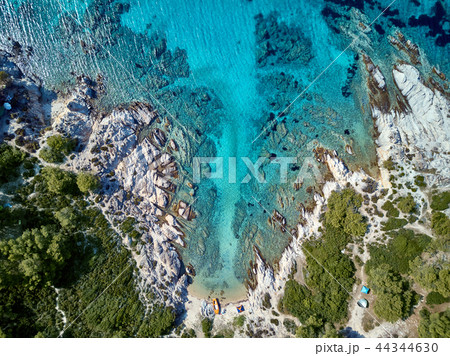 Beautiful beach top aerial view drone shot Beautiful beach top aerial view drone shot 44344630