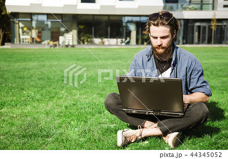 Bearded Man Working On The Street Bearded Man Working On The Street 44345052
