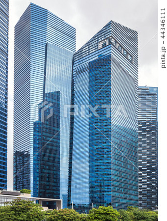 Glass high skyscrapers in the center of Singapore Glass high skyscrapers in the center of Singapore 44346111