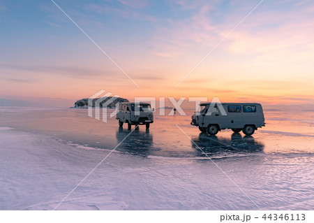 Baikal water lake frozen in winter season Baikal water lake frozen in winter season 44346113