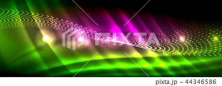 Liquid neon flowing waves, glowing light lines background Liquid neon flowing waves, glowing light lines background 44346586