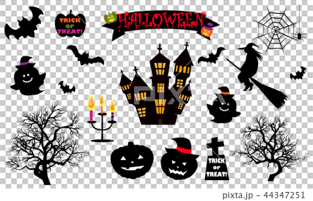 Halloween silhouette material 01 44347251