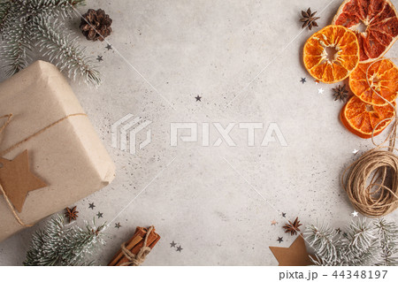 Christmas composition on a white background.  44348197