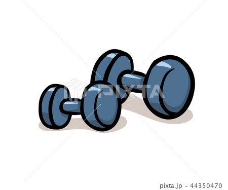 Dambbells cartoon icon. Flat vector illustration. Isolated on white background. 44350470