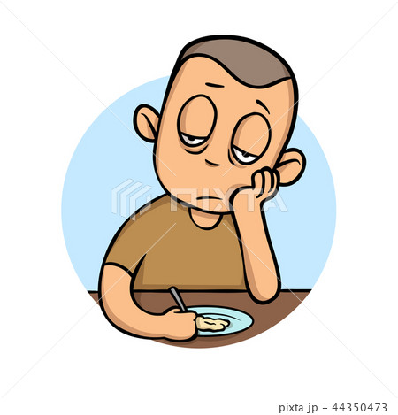 Sick Young Man With No Appetite In Front Of The のイラスト素材