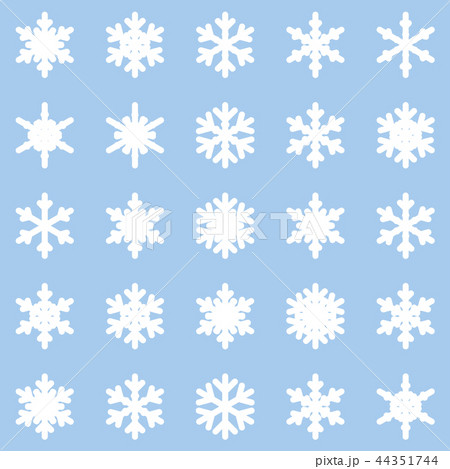 Set of different winter snowflakes blue white 44351744