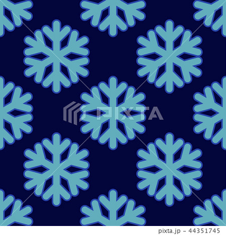 Seamless art pattern with snowflakes on blue 44351745