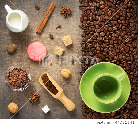 coffee concept on wooden background coffee concept on wooden background 44351941
