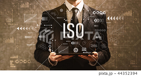 ISO with businessman holding a tablet computer  44352394