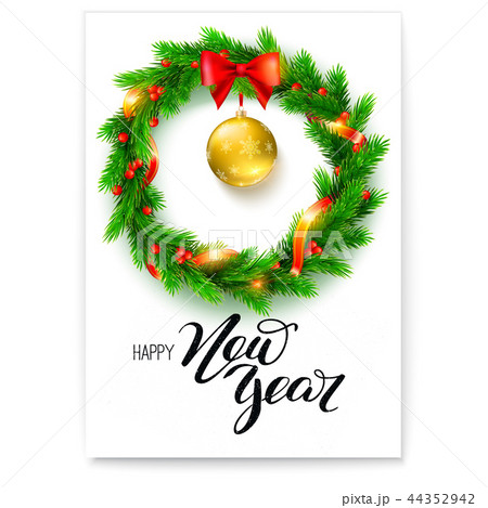 Poster of happy new year. Greetings card with Poster of happy new year. Greetings card with 44352942