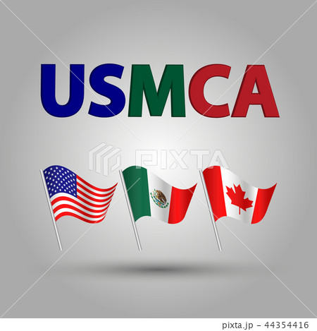 vector set of three flags usmca 44354416