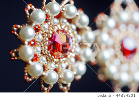 handmade jewelry made of beads in macro 44354501