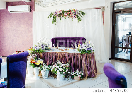 beautifully served table in a restaurant. Wedding Day beautifully served table in a restaurant. Wedding Day 44355200