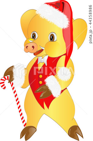 Christmas Pig That Brings Good Luckのイラスト素材