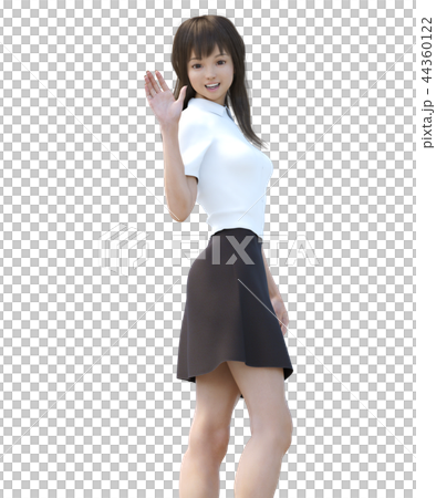 長發的年輕女子perming3DCG插圖素材 長發的年輕女子perming3DCG插圖素材 44360122