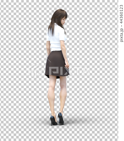 ロングヘアの若い女性 perming3DCGイラスト素材 ロングヘアの若い女性 perming3DCGイラスト素材 44360123