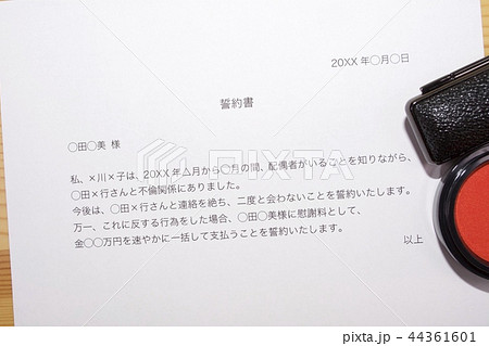 誓約書（浮気相手） 44361601