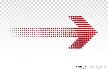 Arrow red dotted vector icon in right direction 44362463