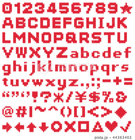 編み物_太糸_アルファベット_赤文字_透過_180928 44363403