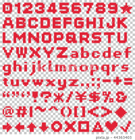 編み物_太糸_アルファベット_赤文字_透過_180928 44363403