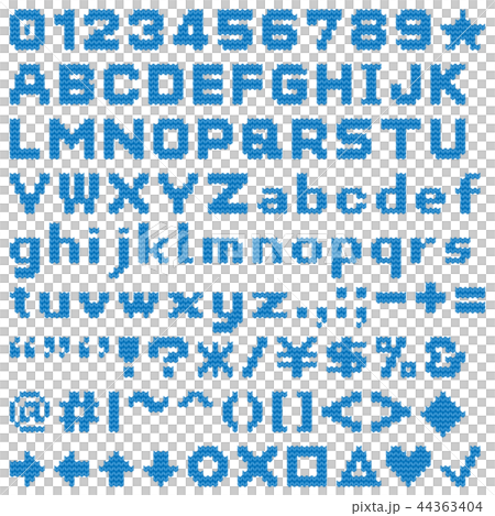 編み物_太糸_アルファベット_青文字_透過_180928 44363404