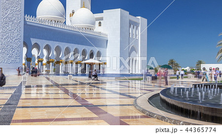 Sheikh Zayed Grand Mosque timelapse in Abu Dhabi, the capital city of United Arab Emirates 44365774