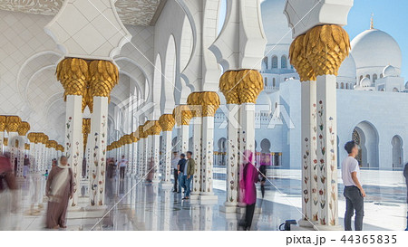 Sheikh Zayed Grand Mosque timelapse in Abu Dhabi, the capital city of United Arab Emirates 44365835