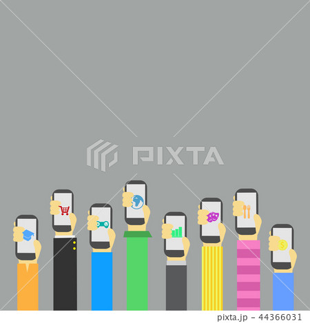 Phone in hand with symbol 44366031