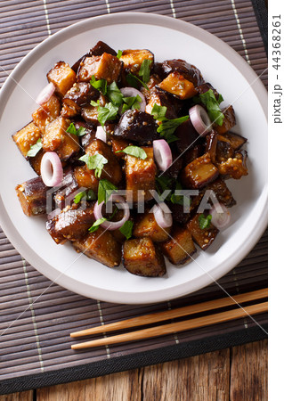 Chinese style eggplants in spicy soy sauce Chinese style eggplants in spicy soy sauce 44368261