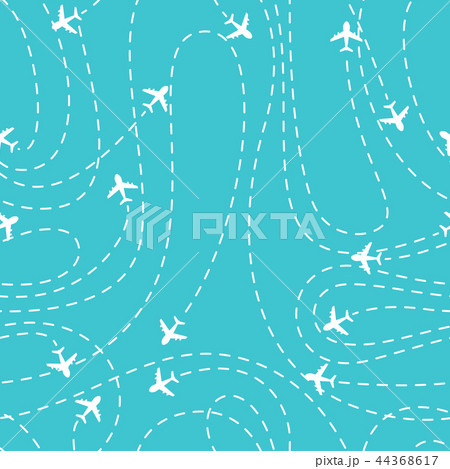 Airplane routes icon on a blue background 44368617