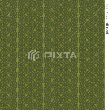 レトロな和柄　日本の伝統的模様　麻の葉 44370579