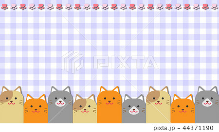 猫 壁紙 チェックのイラスト素材 44371190 Pixta