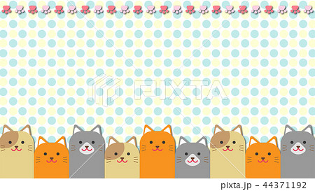 猫 壁紙 水玉のイラスト素材 44371192 Pixta