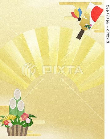 和-和風-和柄-和紙-背景-門松-羽子板-金箔-扇-正月 44373441