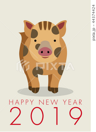 2019年亥年年賀状 2019年亥年年賀状 44374424