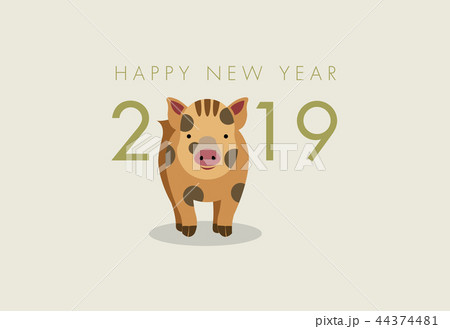 2019年亥年年賀状 2019年亥年年賀状 44374481