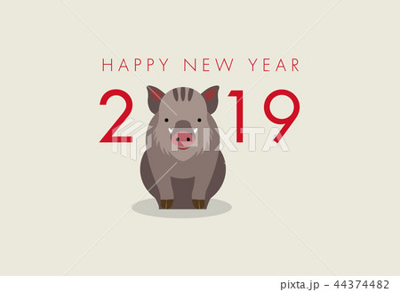 2019年亥年年賀状 2019年亥年年賀状 44374482