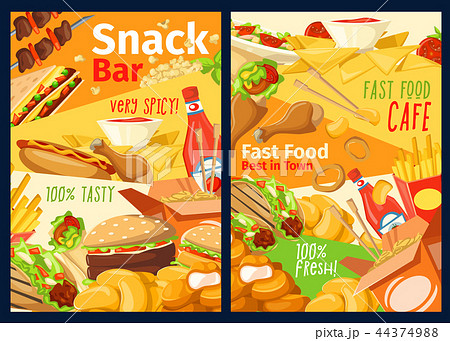 Fast food snacks, sandwiches and burgers menu Fast food snacks, sandwiches and burgers menu 44374988