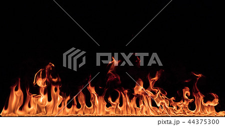 Texture of fire on a black background. 44375300