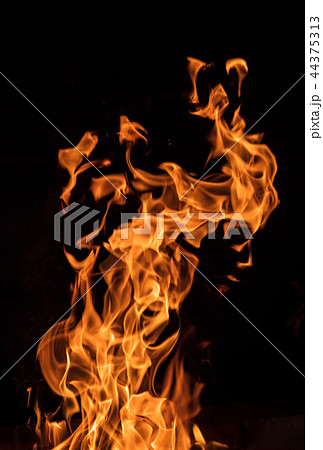 Texture of fire on a black background. Texture of fire on a black background. 44375313