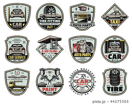 Car garage service and mechanic repair icons 44375503